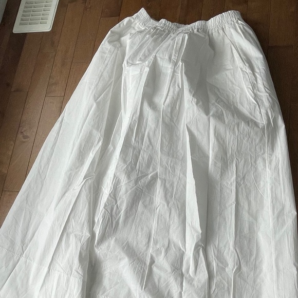 Contemporaine Simons White Poplin Maxi Skirt A Line - Picture 2 of 11